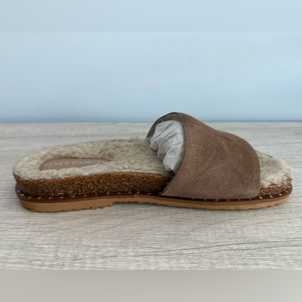 Vince Camuto Kanadial Slide Sandal - Tuscan Taupe Verona Suede Size 9 - Picture 3 of 8